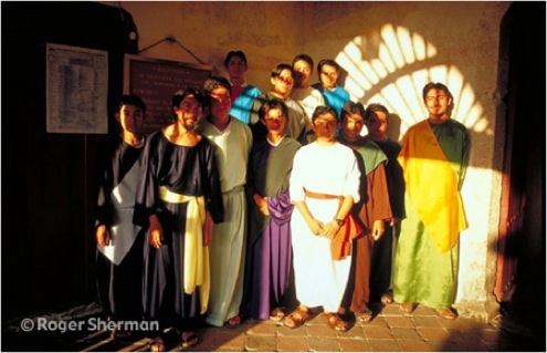 Monks in Itzamal, Yucatan